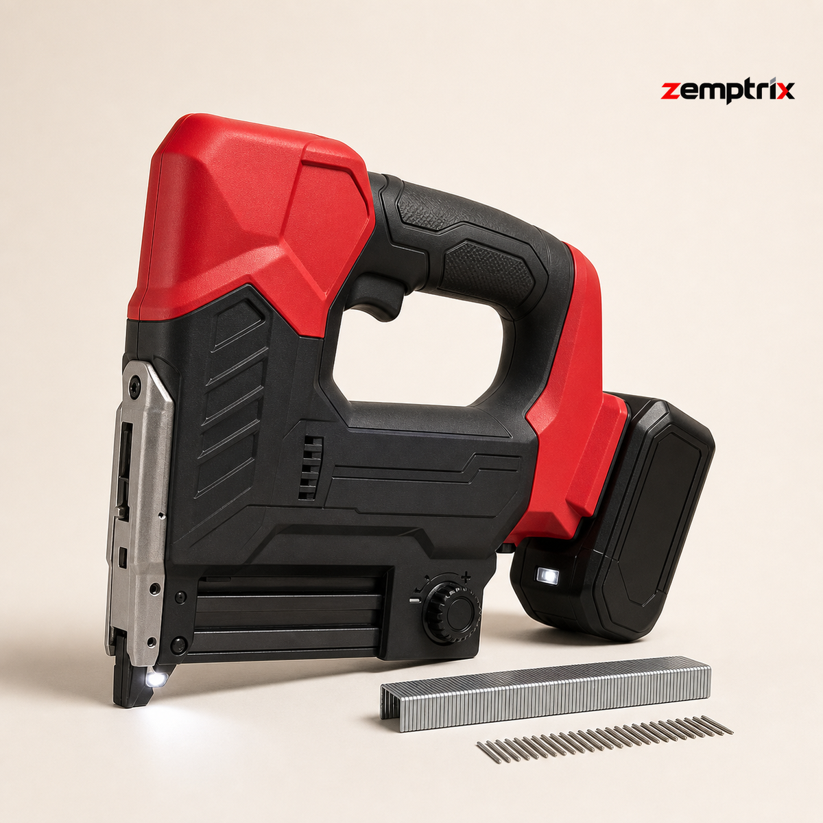 ZEMPTRIX Cordless Staple & Brad Nail Gun – Electric Fastening Tool Kit